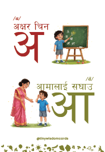 अ card — Ka–Kha Sanskaar Lipi deck